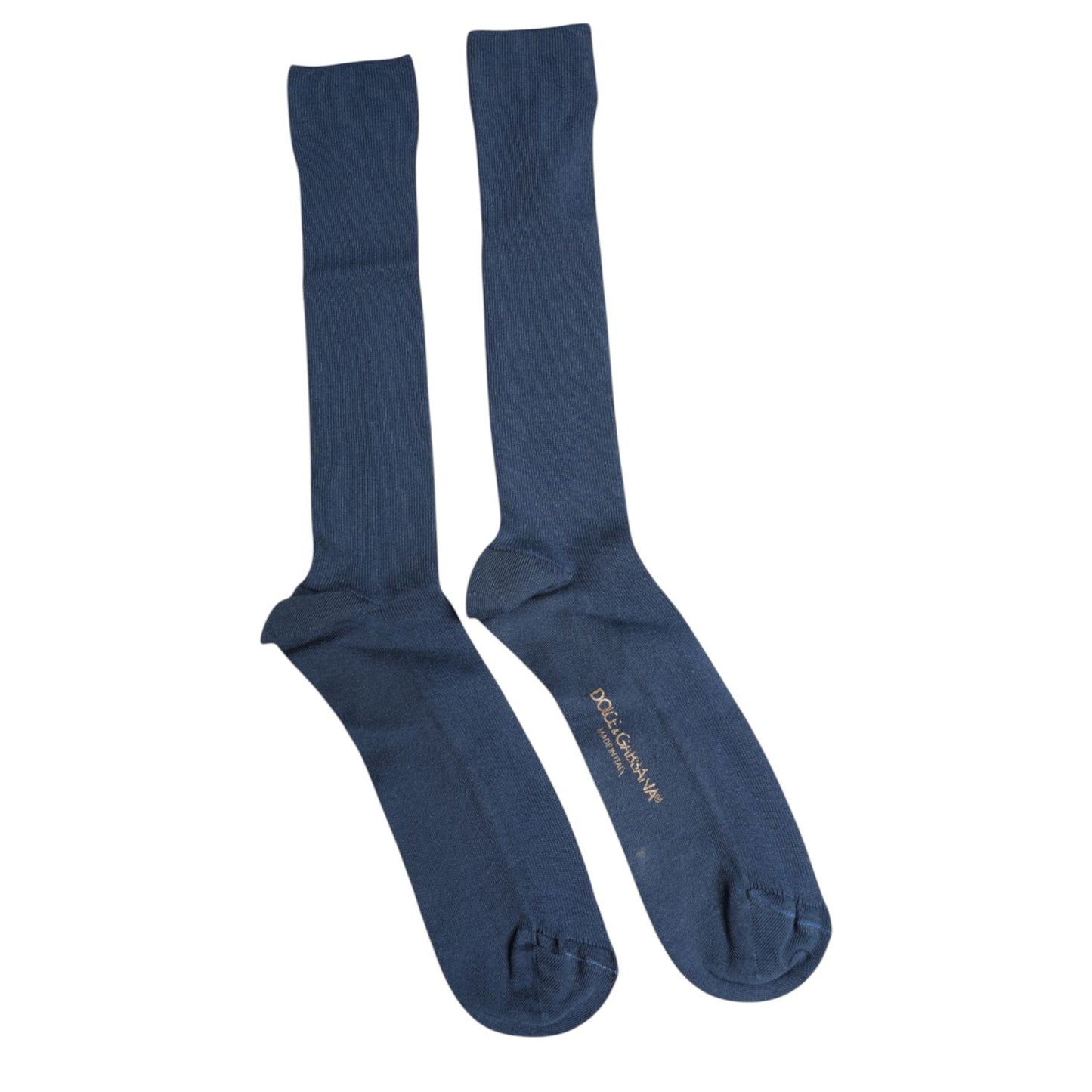 Dolce & Gabbana Blue Cotton DG Logo Over The Calf Socks SCS2227-L