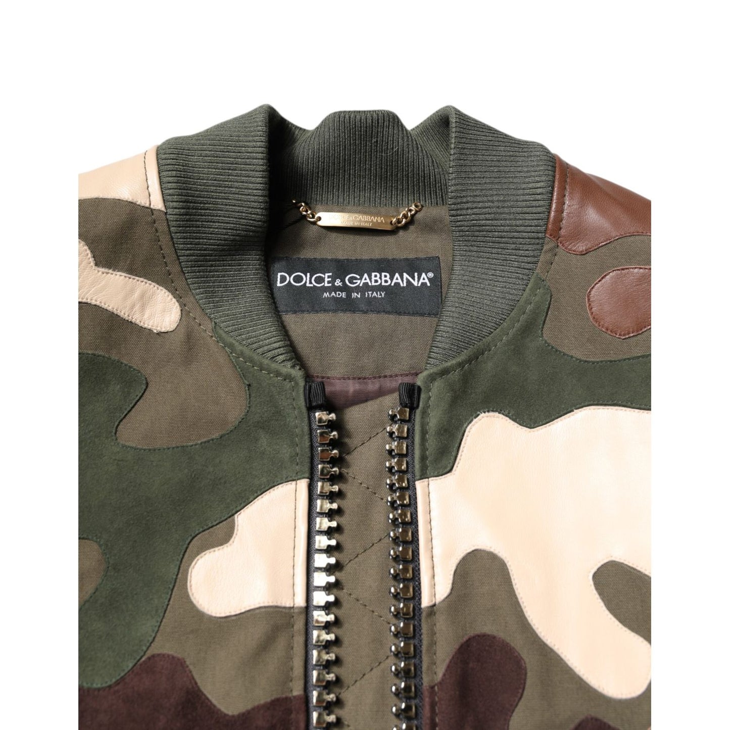 Dolce & Gabbana Multicolor Cotton Bomber Full Zip Jacket