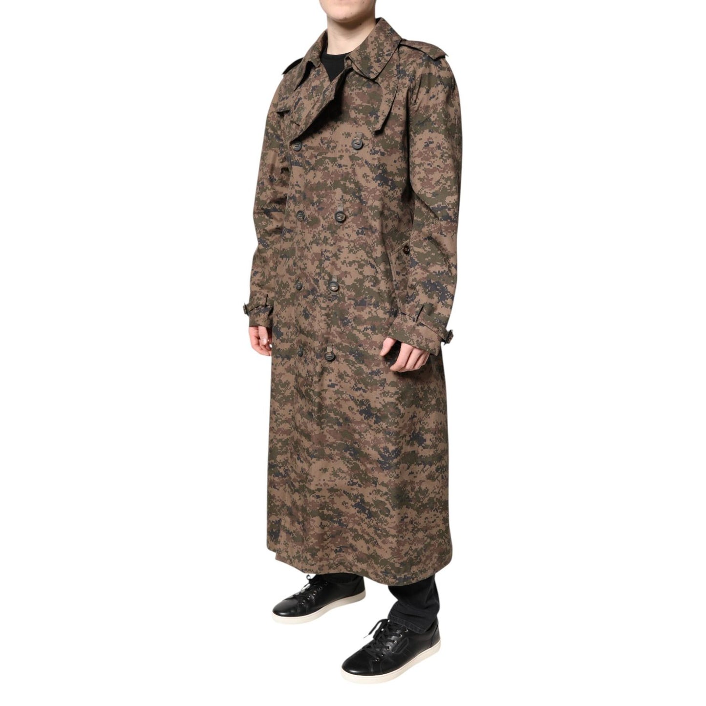 Dolce & Gabbana Multicolor Camouflage Double Breasted Coat Jacket
