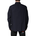 Dolce & Gabbana Dark Blue Cotton Long Sleeve Shirt