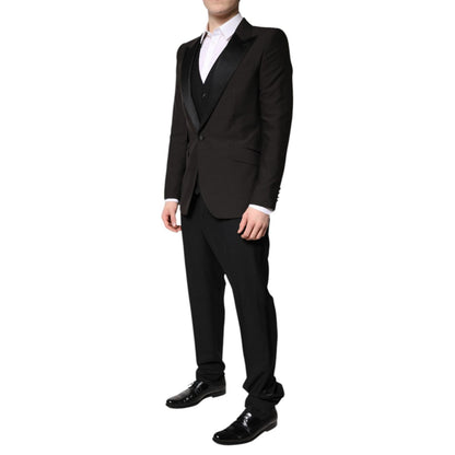 Dolce & Gabbana Black Single Breasted Formal 3 Piece Suit