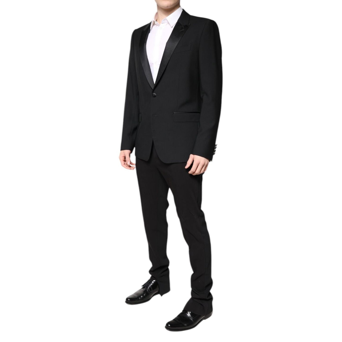 Dolce & Gabbana Black Wool Single Breasted 2 Piece Suit
