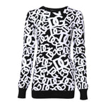 Dolce & Gabbana Black White Logo Print Women Pullover Sweater THS90377-40