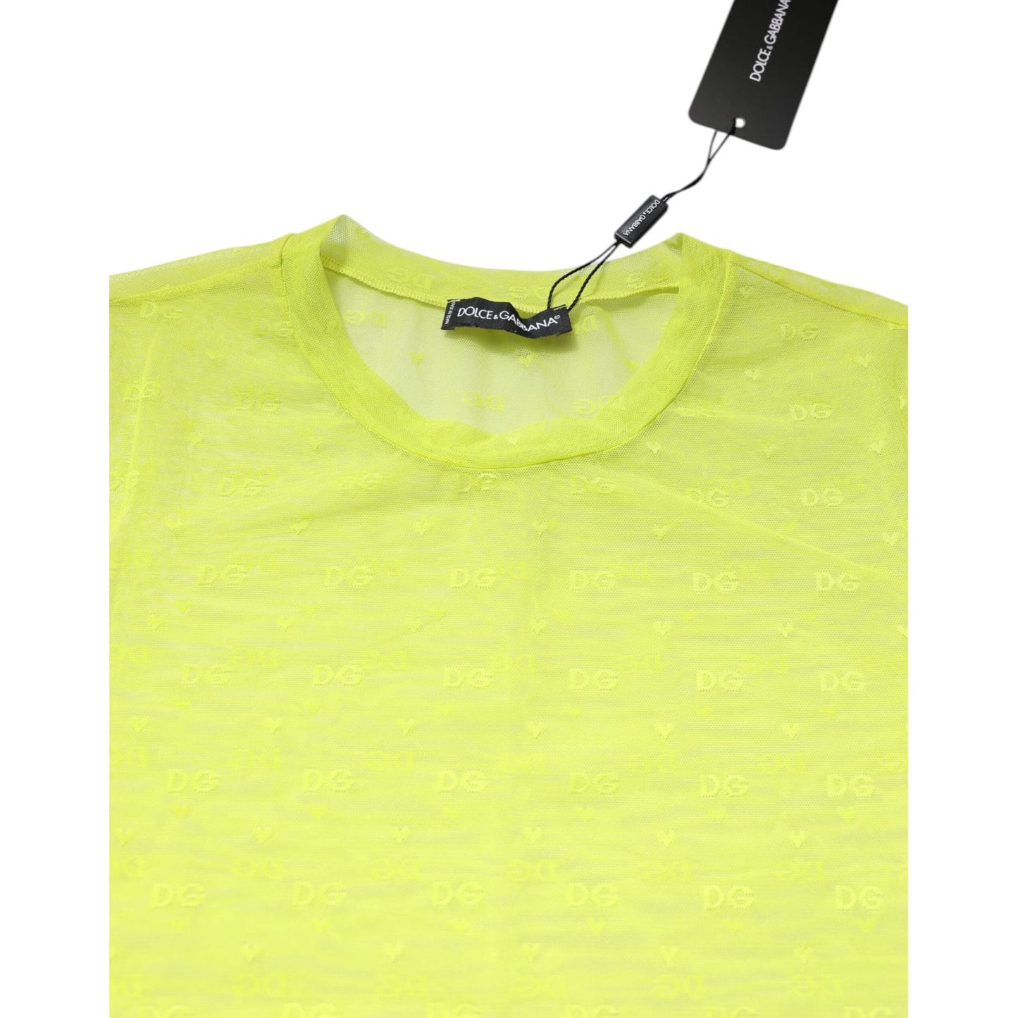 Dolce & Gabbana Green Nylon See Through Women Short Sleeves Top