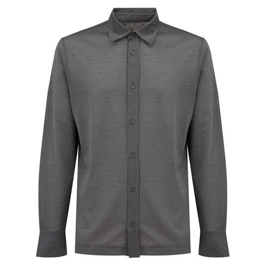 Canali Gray Cotton Shirt CA-8538662-IT50 | L