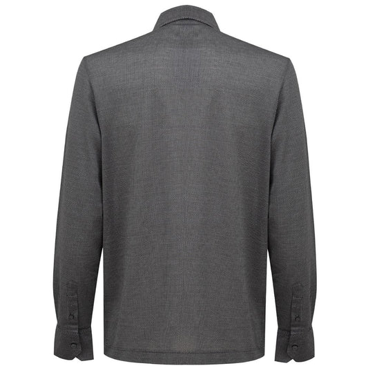 Canali Gray Cotton Shirt CA-8538662-IT50 | L
