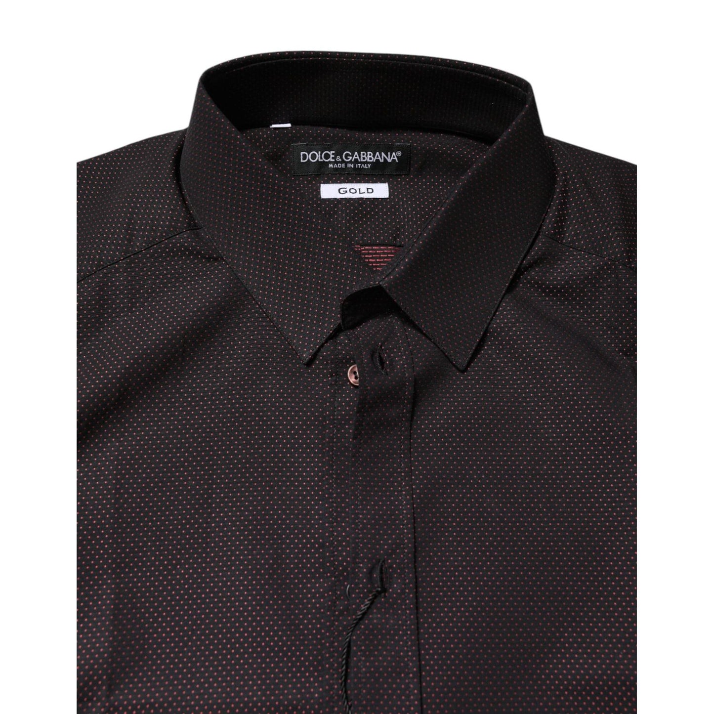 Dolce & Gabbana Maroon Jacquard Cotton GOLD Men Dress Shirt
