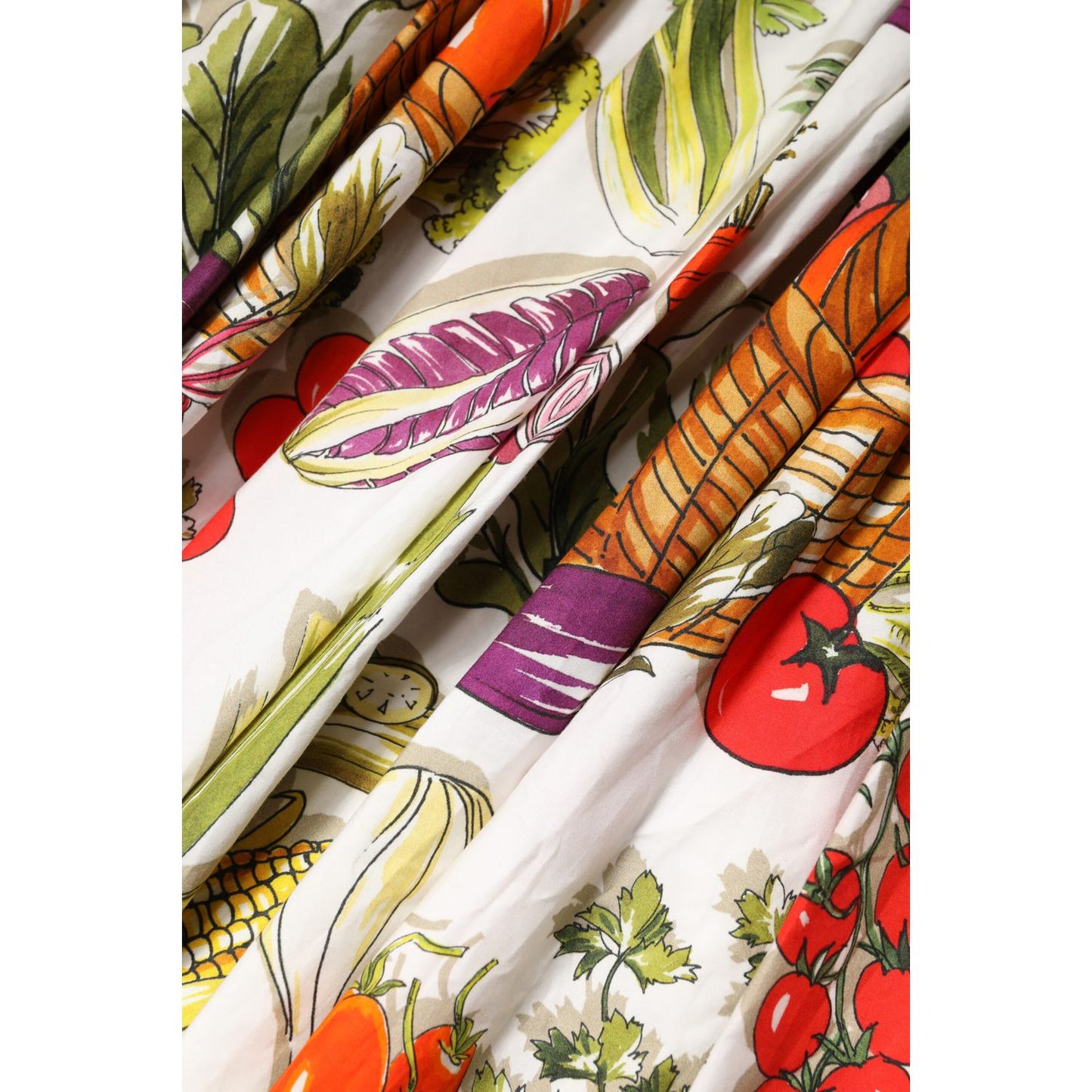 Dolce & Gabbana White Vegetables Sleeveless A-line Dress