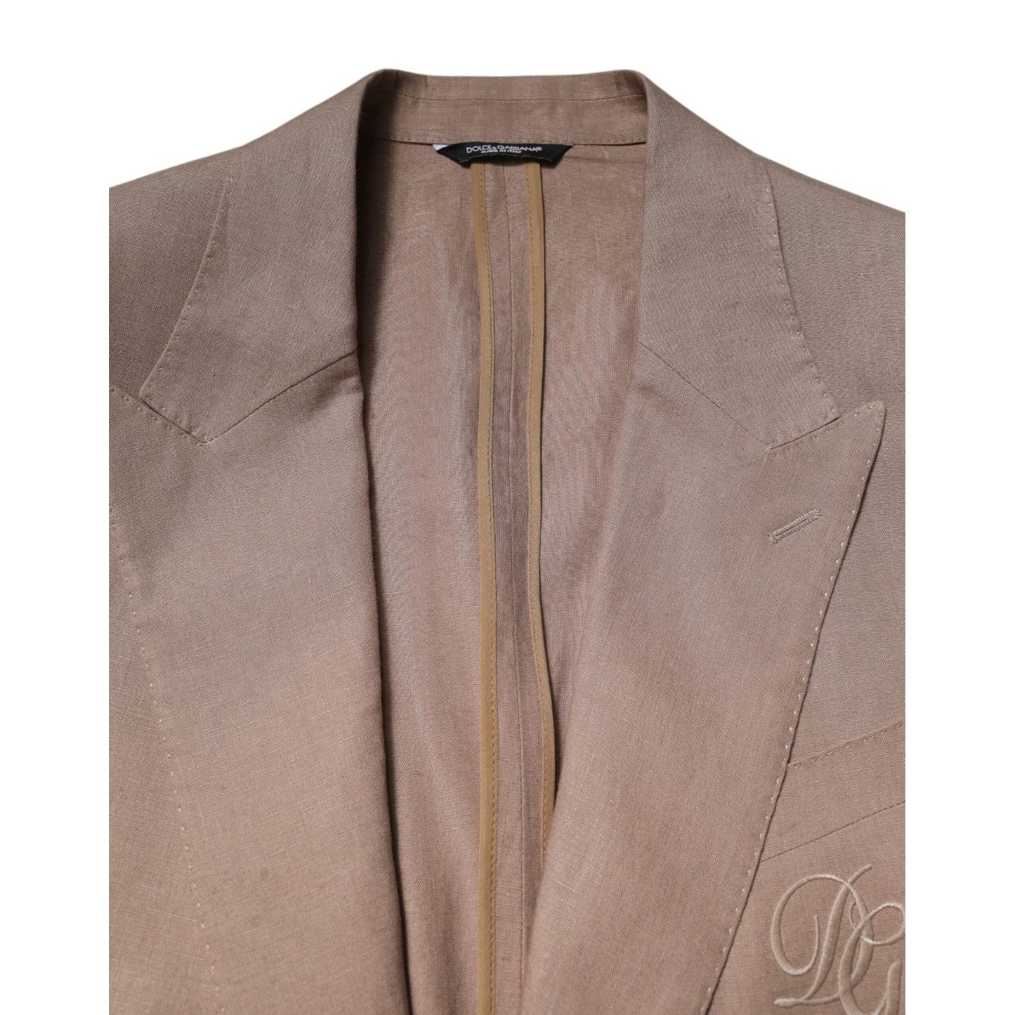 Dolce & Gabbana Beige TAORMINA Single Breasted Coat Blazer KOS2315-58