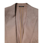 Dolce & Gabbana Beige TAORMINA Single Breasted Coat Blazer KOS2315-58