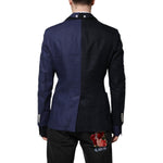 Dolce & Gabbana Navy Blue Double Breasted Suit Coat Blazer KOS2318-50