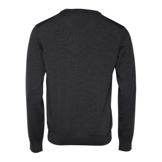 Dolce & Gabbana Gray Wool Logo Knitted Men Pullover Sweater TSH90287-52
