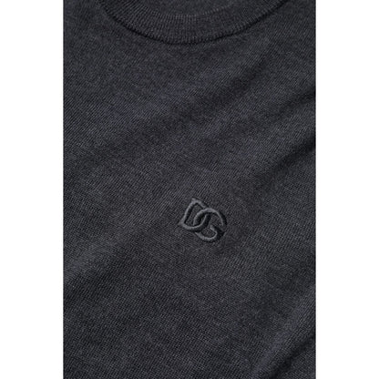 Dolce & Gabbana Gray Wool Logo Knitted Men Pullover Sweater