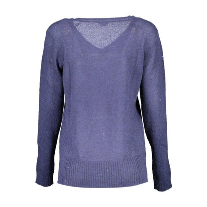 U.S. POLO ASSN. Blue Acrylic Women Sweater