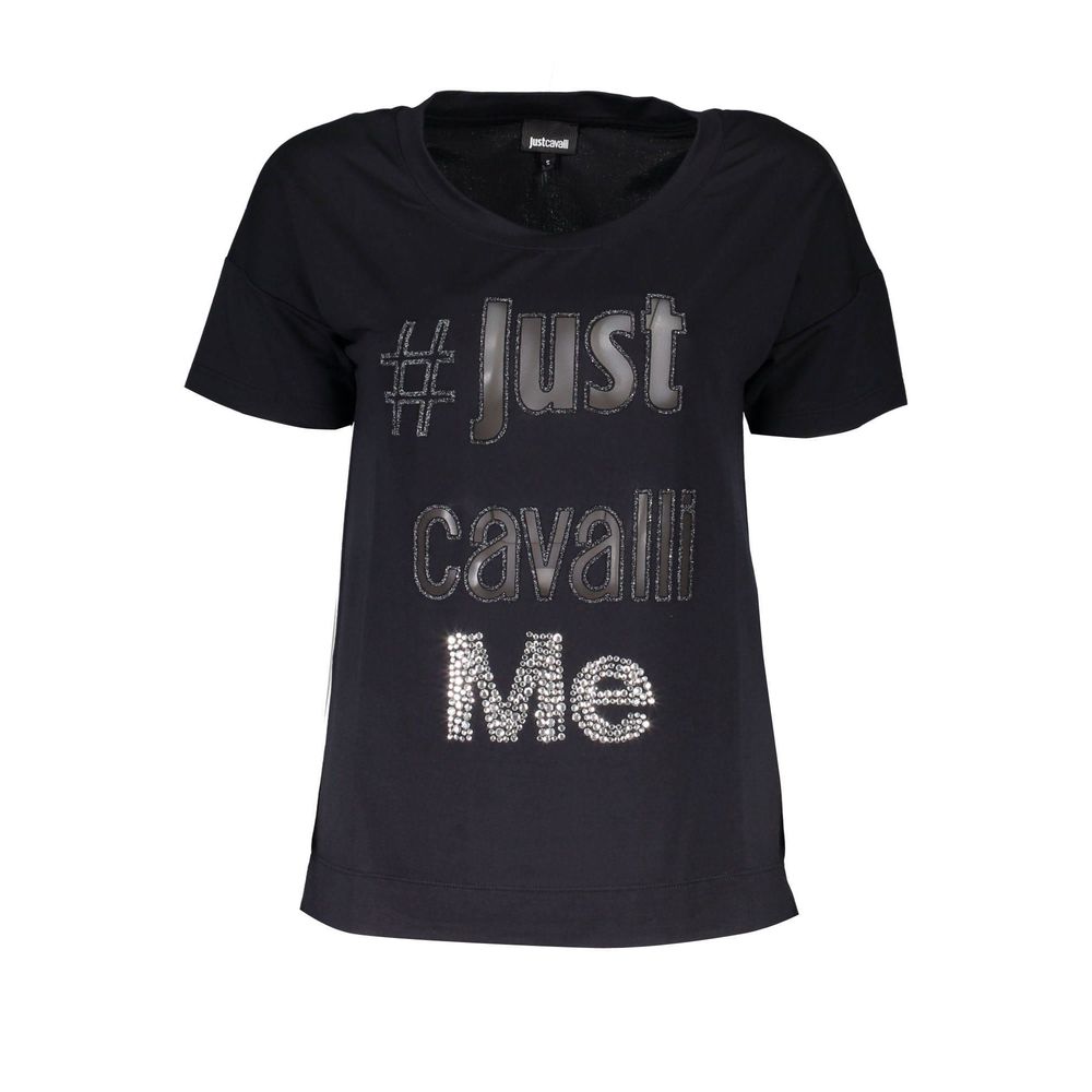 Just Cavalli Black Polyester T-Shirt