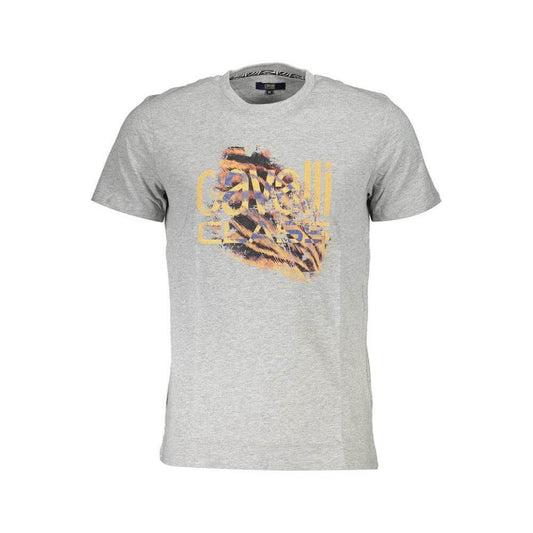 Cavalli Class Brown Cotton Men T-Shirt CA-37266-L