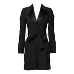 Dolce & Gabbana Black Wool Jumpsuit Dress Women Coat Jacket KOS1936-36