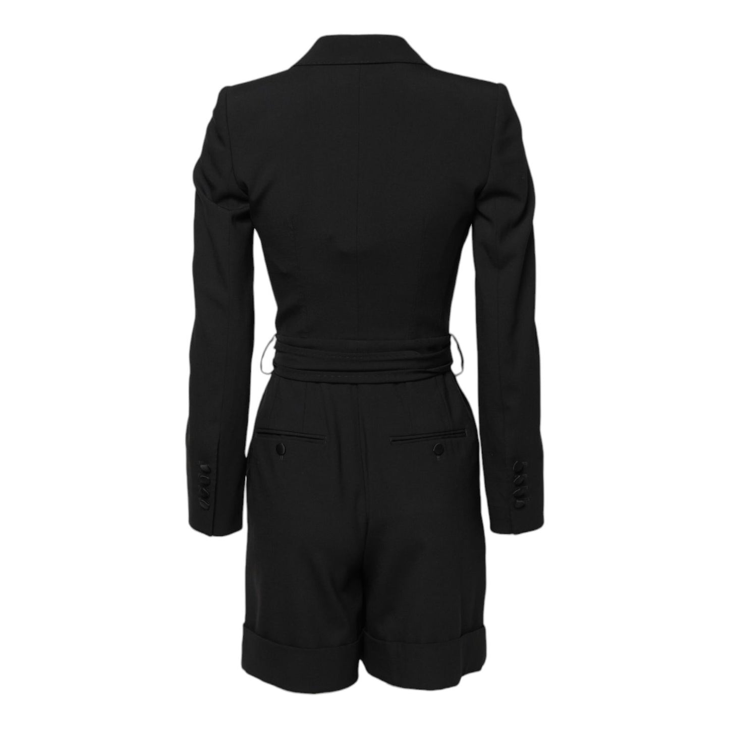 Dolce & Gabbana Black Wool Jumpsuit Dress Women Coat Jacket