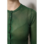 Dolce & Gabbana Green Polyester Long Sleeves Cardigan Sweater THS90399-40