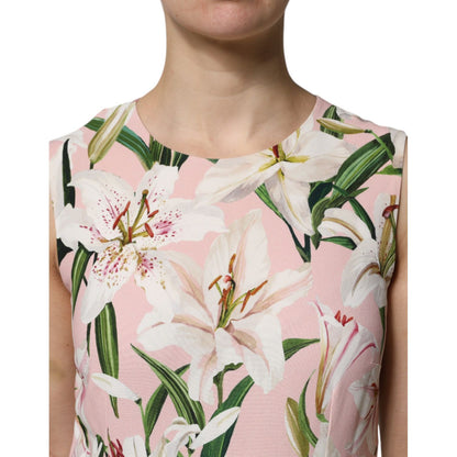 Dolce & Gabbana Multicolor Floral Print Round Neck Tank Top