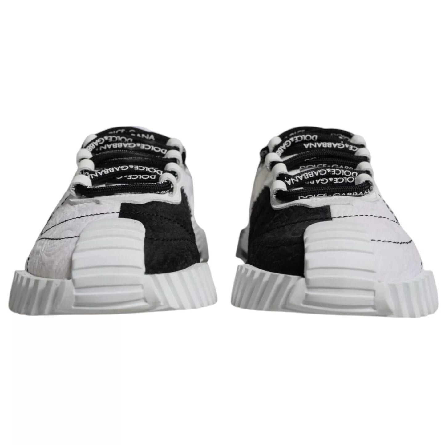 Dolce & Gabbana White Black Low Top NS1 Sneakers Shoes