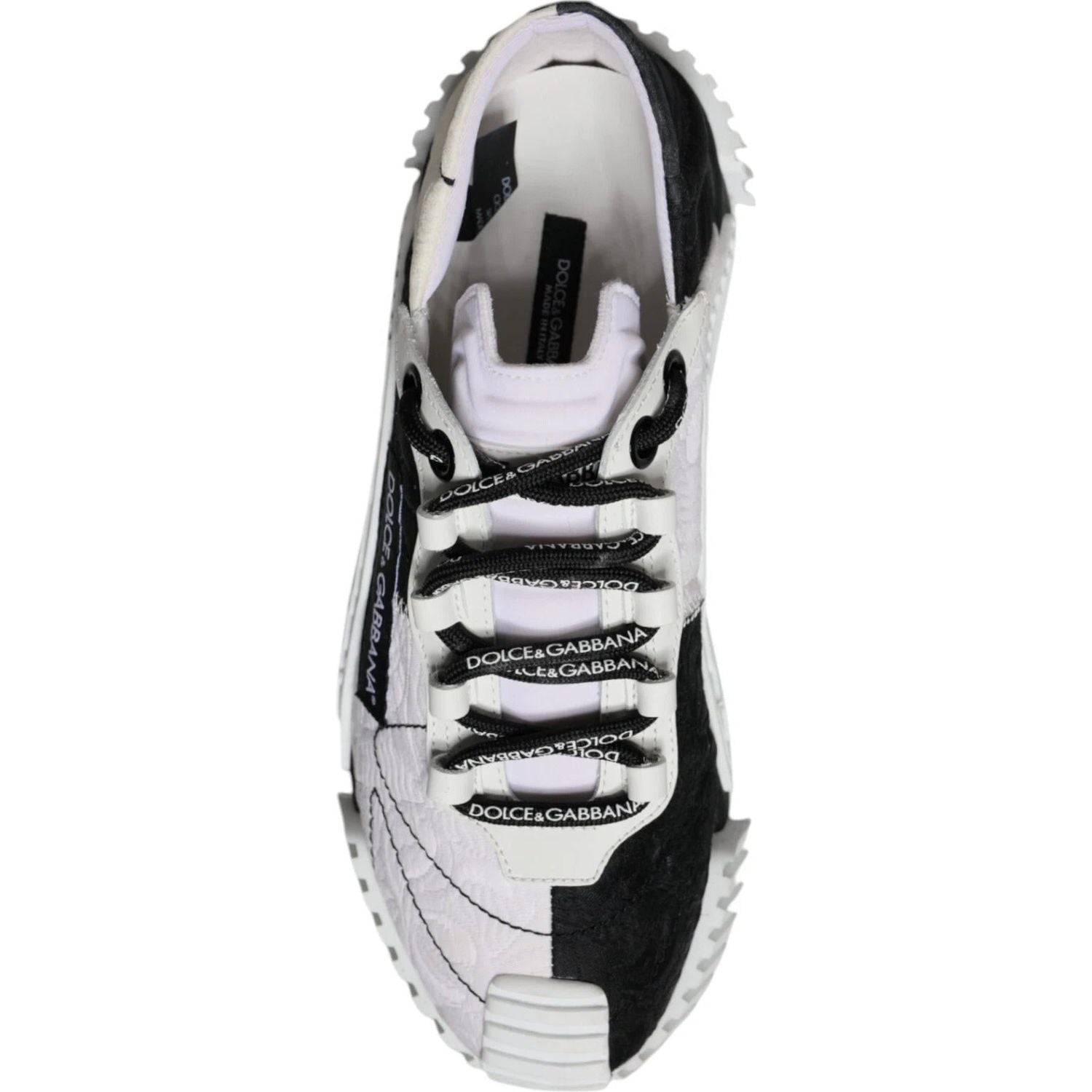 Dolce & Gabbana White Black Low Top NS1 Sneakers Shoes