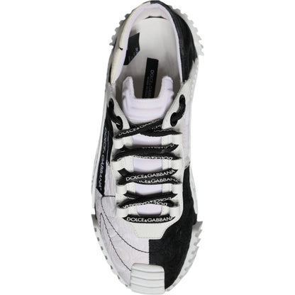 Dolce & Gabbana White Black Low Top NS1 Sneakers Shoes