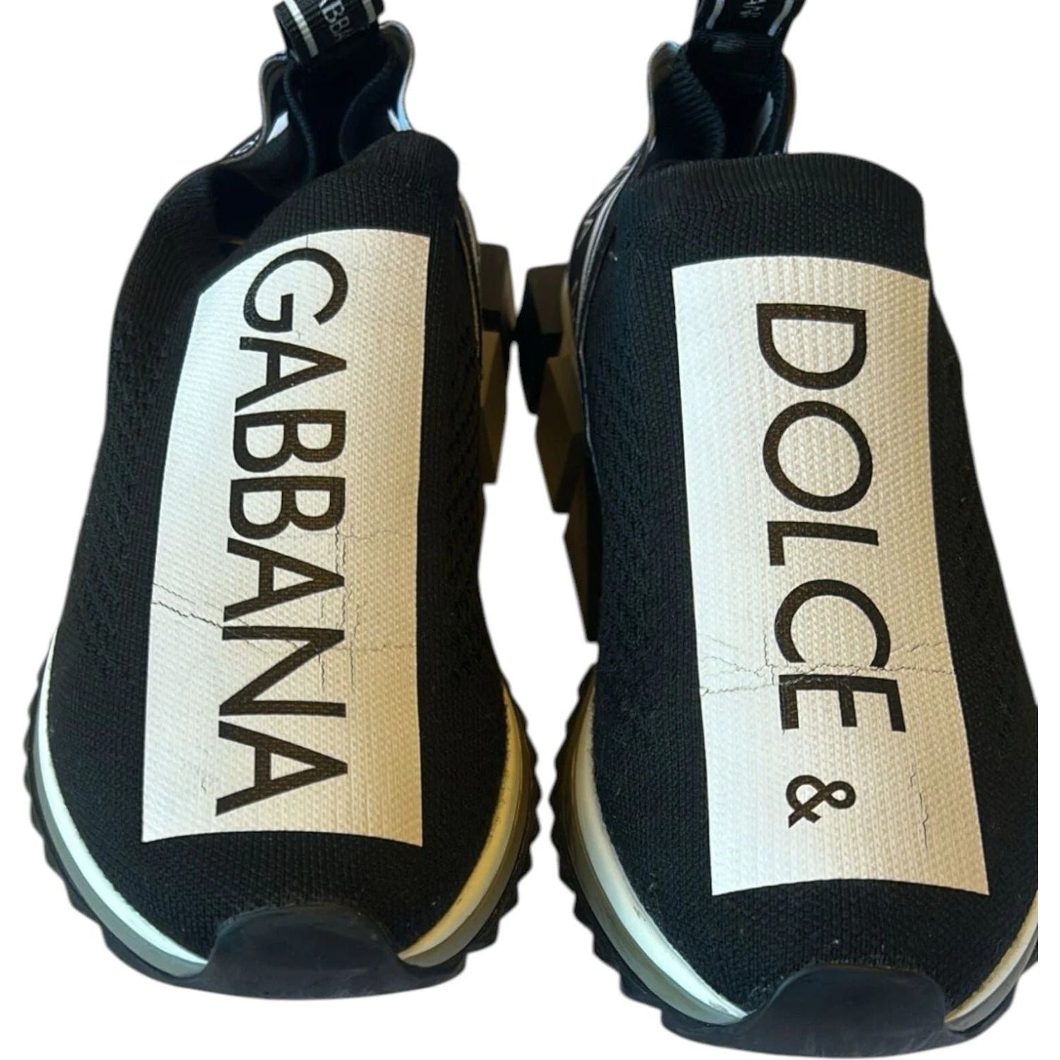 Dolce & Gabbana Black White Slip On Sorrento Sneakers Shoes