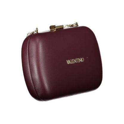 Mario Valentino Red Polyethylene Women Handbag with removable chain strap and snap closure, epitome of bold sophistication and elegance.
