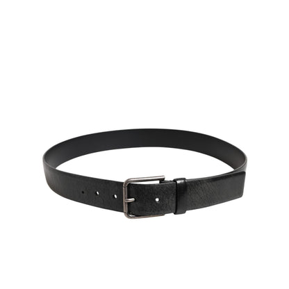 Dolce & Gabbana Black Classic Leather Metal Buckle Belt