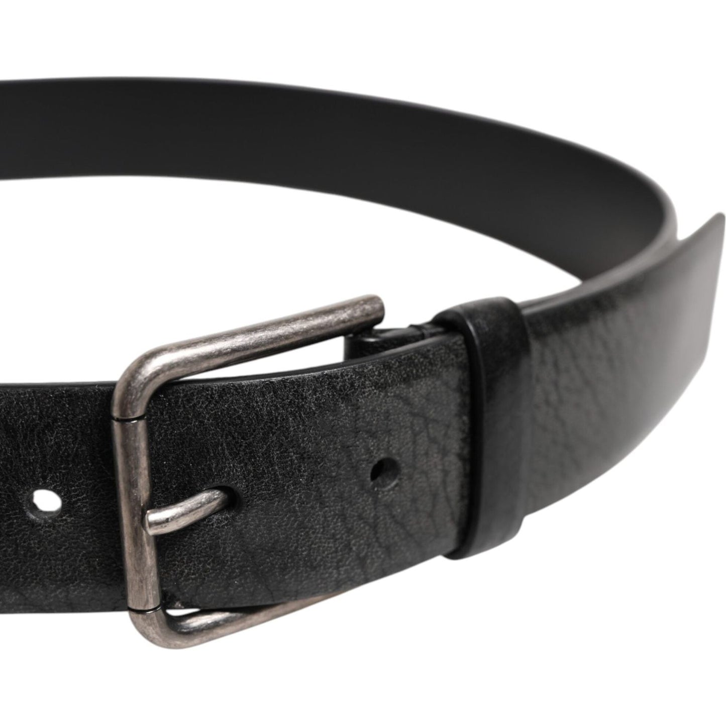 Dolce & Gabbana Black Classic Leather Metal Buckle Belt BEL9430-90