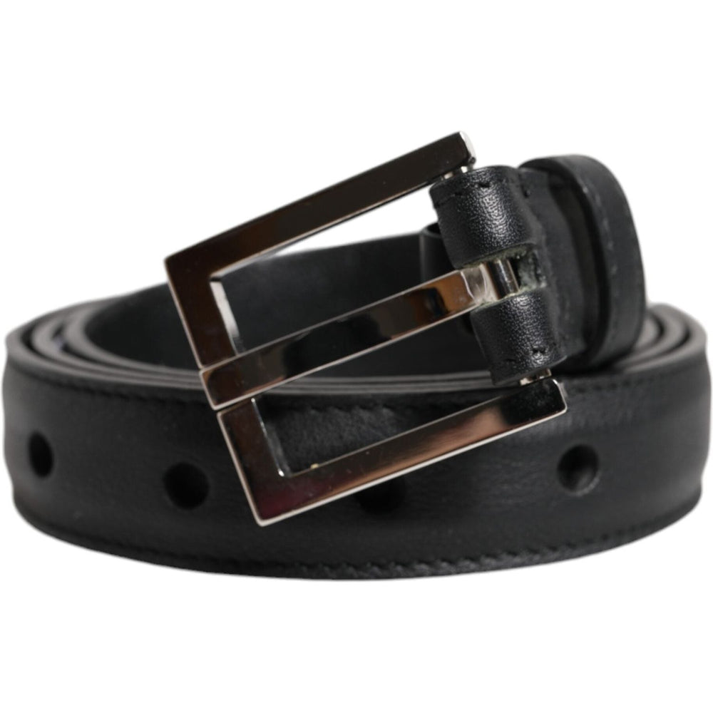 Dolce & Gabbana Black Classic Calfskin Leather Buckle Belt BEL9431-90
