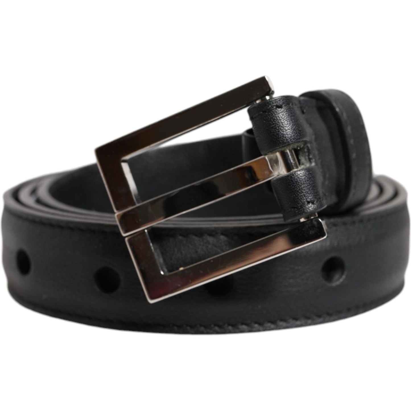 Dolce & Gabbana Black Classic Calfskin Leather Buckle Belt BEL9431-90