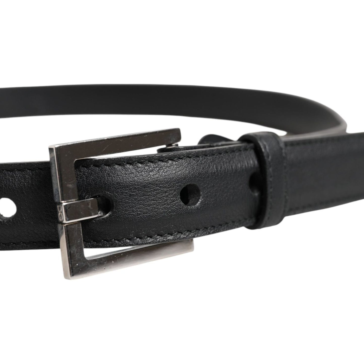 Dolce & Gabbana Black Classic Calfskin Leather Buckle Belt BEL9431-90