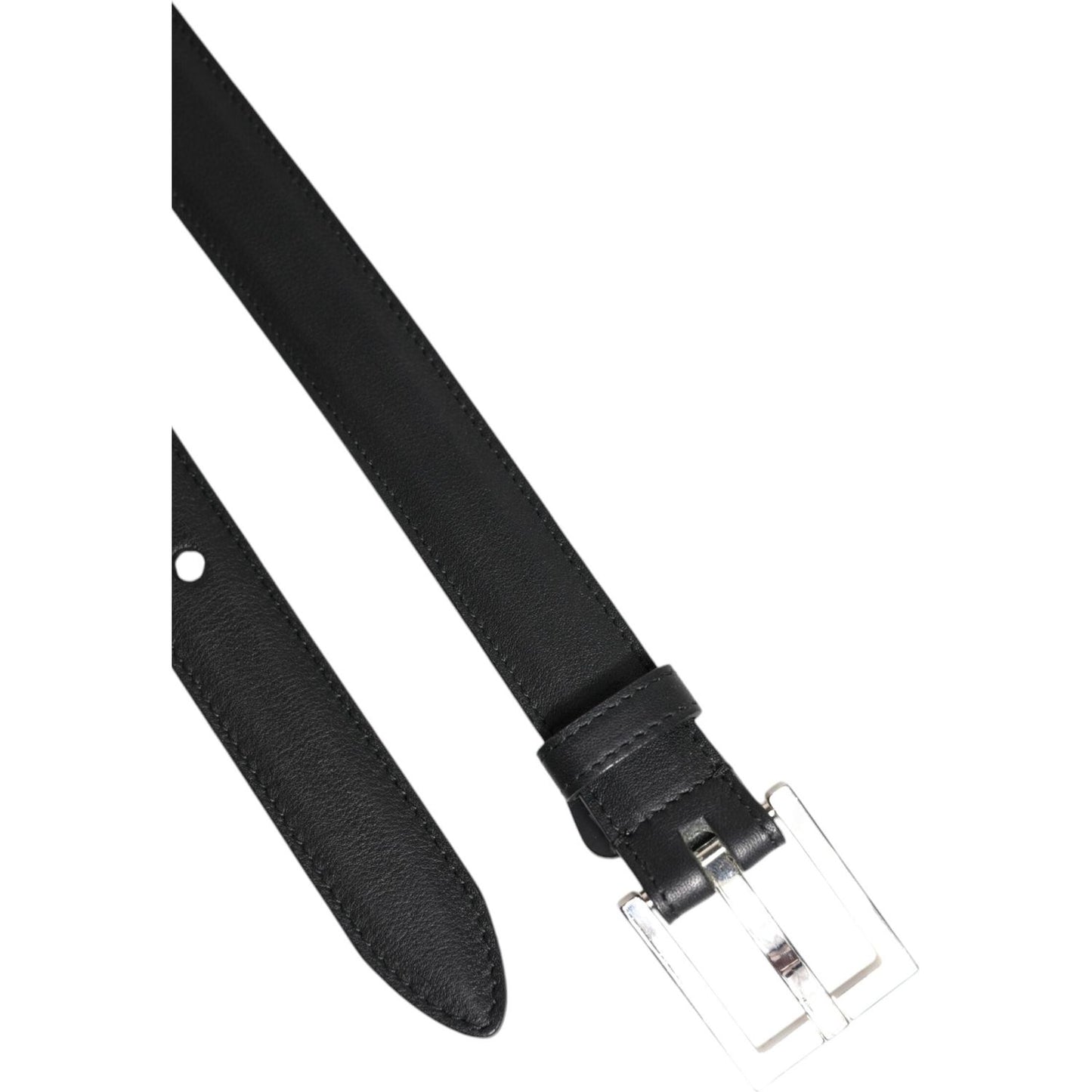 Dolce & Gabbana Black Classic Calfskin Leather Buckle Belt BEL9431-90