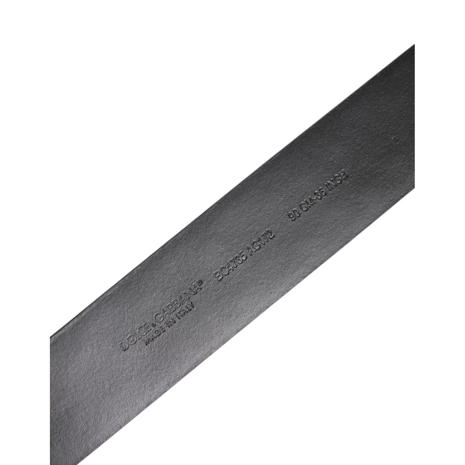 Dolce & Gabbana Black Calf Leather Studded Silver Buckle Belt