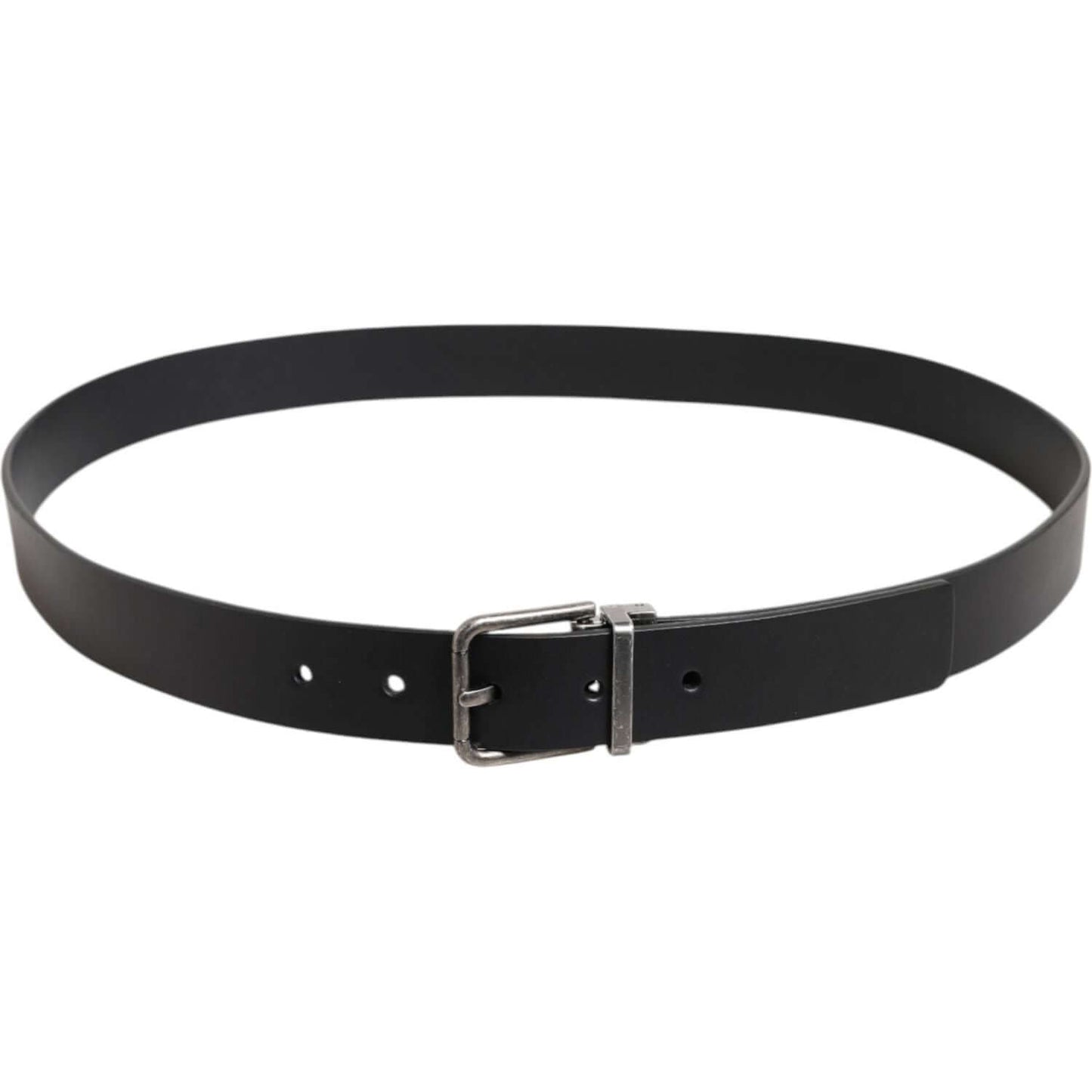 Dolce & Gabbana Black Classic Leather Metal Buckle Belt