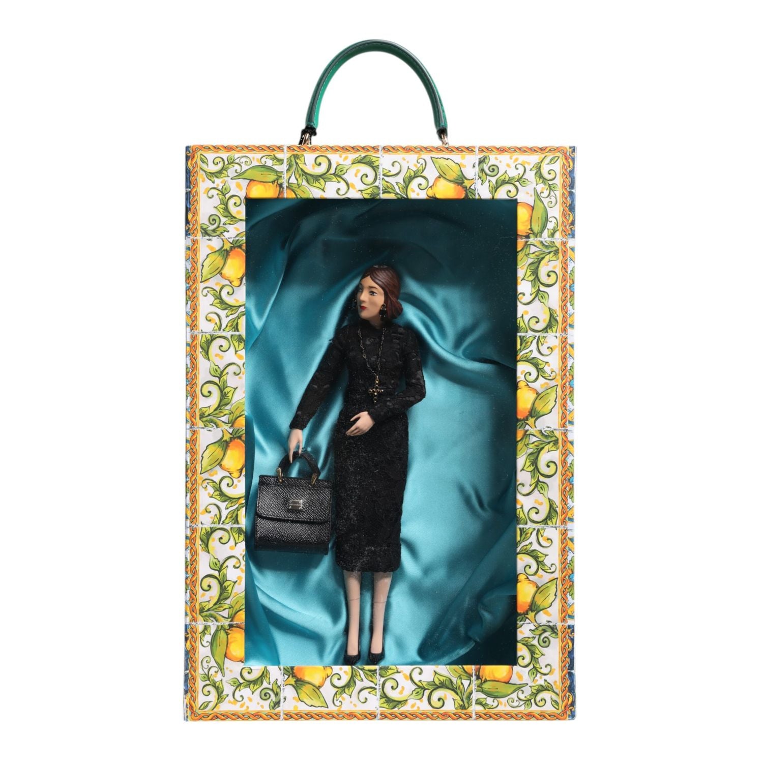 Dolce & Gabbana Black Dress MARIA Porcelain Fashion Show Leather Sicily Dolls