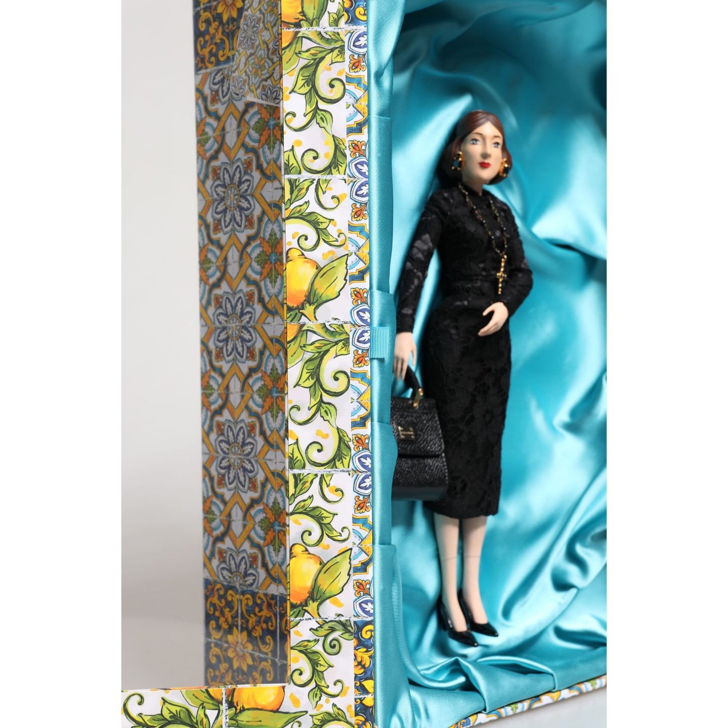 Dolce & Gabbana Black Dress MARIA Porcelain Fashion Show Leather Sicily Dolls