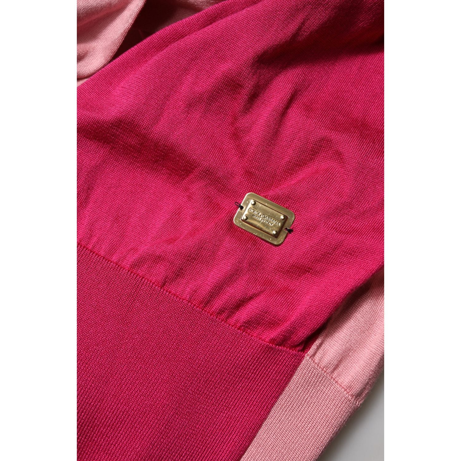Dolce & Gabbana Pink Short Sleeves Buttoned Ascot Collar Top