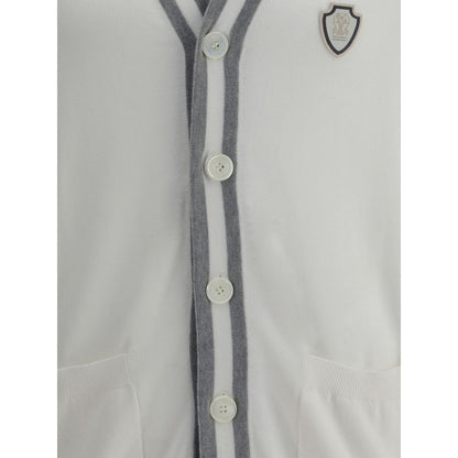 Brunello Cucinelli White Cotton Cardigan