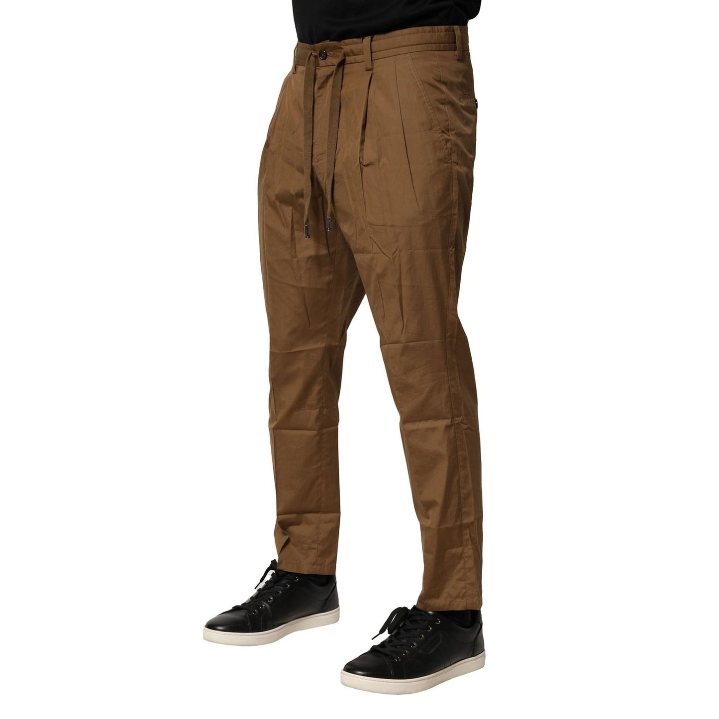 Dolce & Gabbana Brown Cotton Chino Mid Waist Men Pants