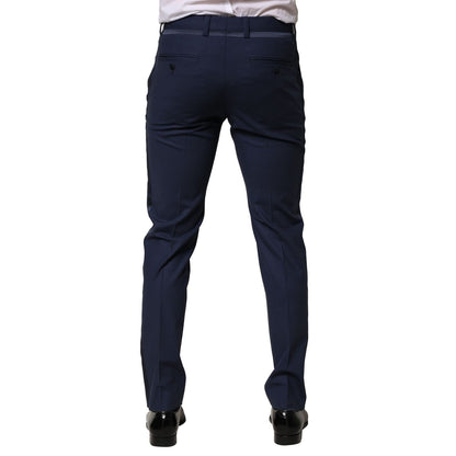 Dolce & Gabbana Dark Blue Wool Dress Formal Pants