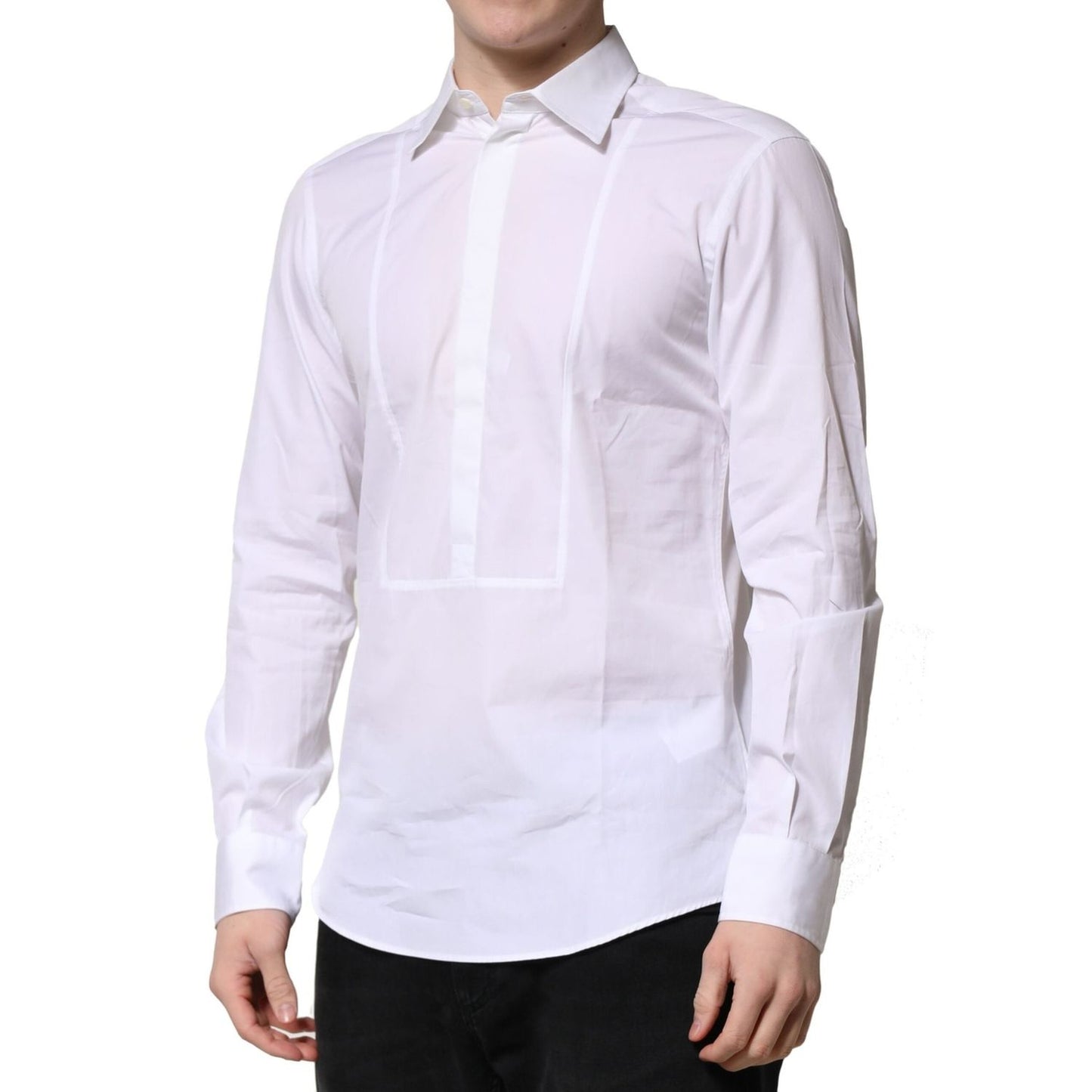 Dolce & Gabbana White Poplin Cotton Formal Men Dress Shirt