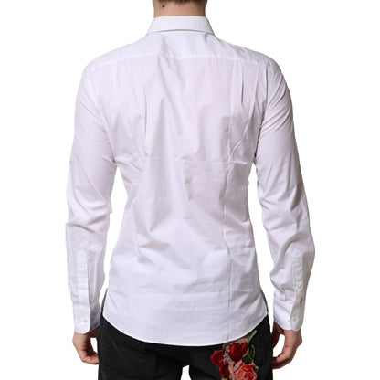 Dolce & Gabbana White Poplin Cotton Formal Men Dress Shirt