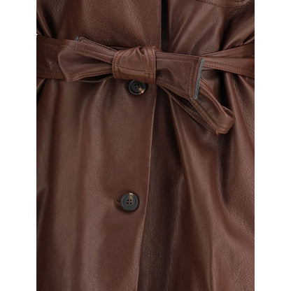 Brunello Cucinelli Brown Leather Jacket