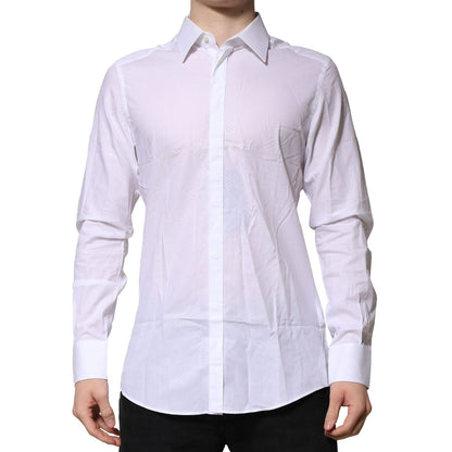 Dolce & Gabbana White MARTINI Long Sleeves Men Formal Shirt