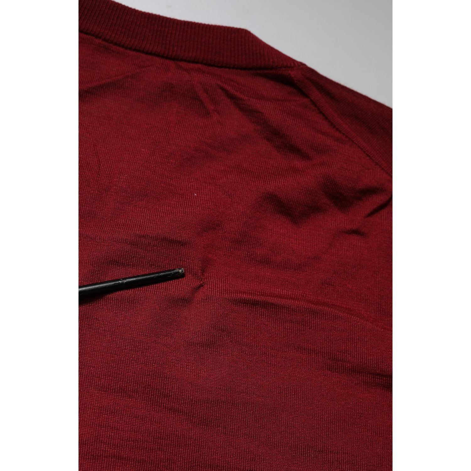 Dolce & Gabbana Maroon Cashmere Crew Neck Sweatshirt Sweater