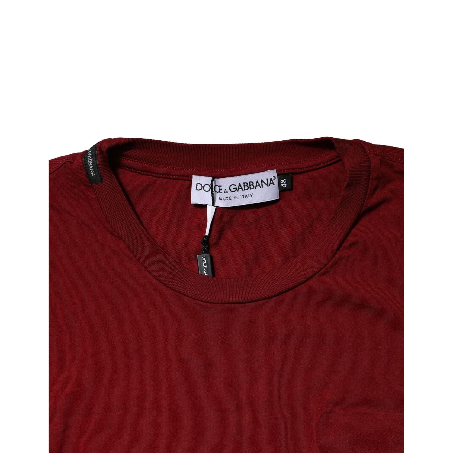 Dolce & Gabbana Dark Red Men Crew Neck Short Sleeve T-shirt