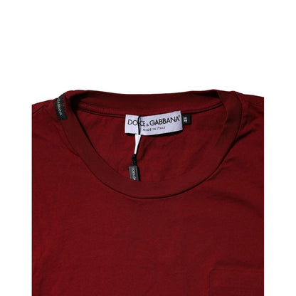 Dolce & Gabbana Dark Red Men Crew Neck Short Sleeve T-shirt